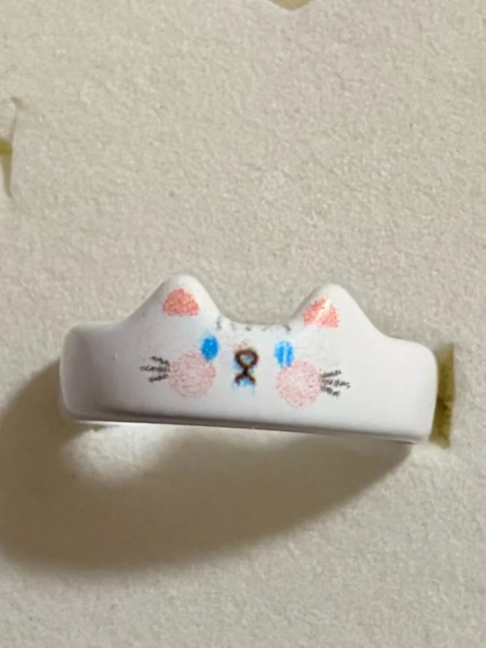 Anthropologie Quirky White Cat Band Statement Ring
